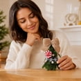 thumbnail image 4 of DefiDgd Mini Artificial Pine Christmas Tree Hanging Ornament With Burlap Bow Snowflake Candy and Ball Adorned for Christmas Tree Wall Door Holiday Home Decor, 4 of 7