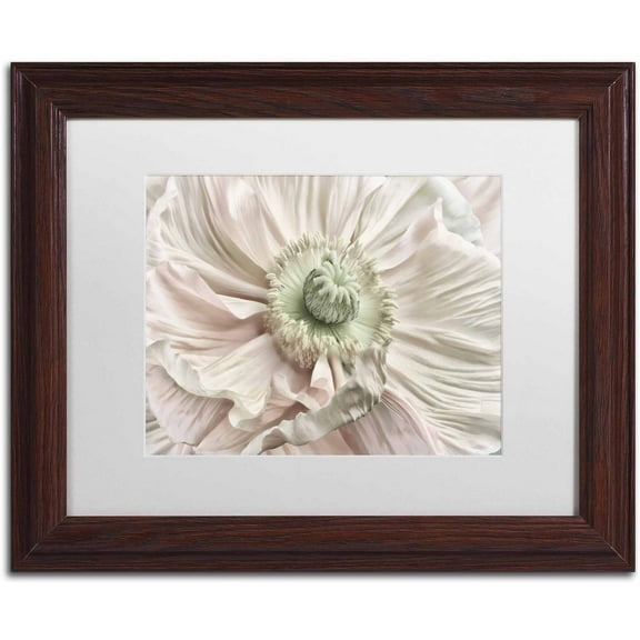 Trademark Fine Art 'Pink Poppy' Canvas Art by Cora Niele, White Matte, Wood Frame