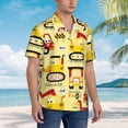thumbnail image 5 of Balery Funny Construction Vehicles Print Men's Hawaiian Shirts Short Sleeve Beach Shirt Relaxed Fit Vacation Button Down Shirts-Medium, 5 of 9