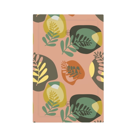 DouZhe 1-Gang Blank Wallplate, Boho Style Greenery Leaves Decorative Wall Plates