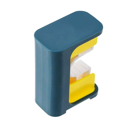 

Pgeraug Mop rack Toilet Mop Holder Free Punching Clip Holder Strong Adhesive Hook Home Textile Storage Blue