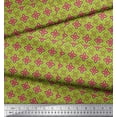 thumbnail image 2 of Soimoi Green Cotton Cambric Fabric Moroccan Damask Print Fabric by Yard 58 Inch Wide, 2 of 3