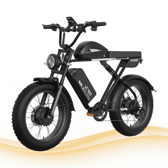 20" Fat Tire Mountain Bike, 3000W Peak, 35MPH, 52V 46Ah Dual Motor Ebike