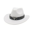 thumbnail image 1 of Sombrero de vaquero occidental Yuyangstore Sombrero de verano para fiesta de acampada de otoño Blanco, 1 of 8