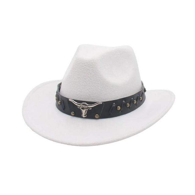 Sombrero de vaquero occidental Yuyangstore Sombrero de verano para fiesta de acampada de otoño Blanco