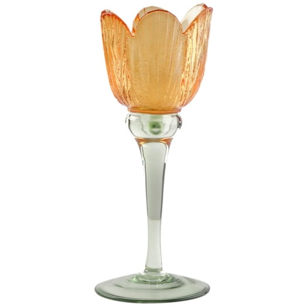 Dolly Parton 7.67 in Orange Glass Candle Holder