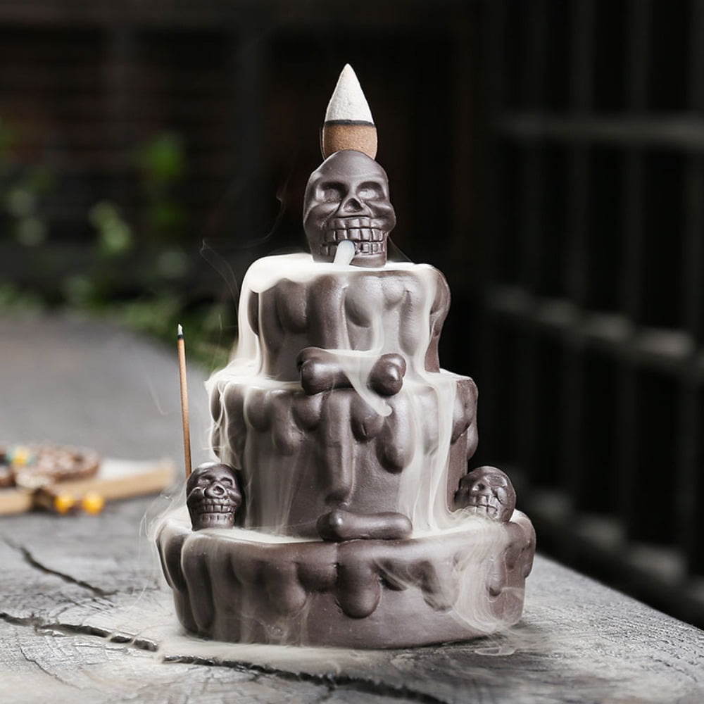 HOSLEY Resin Wolf Incense Holder, 12-Inch High Decor Ornament for