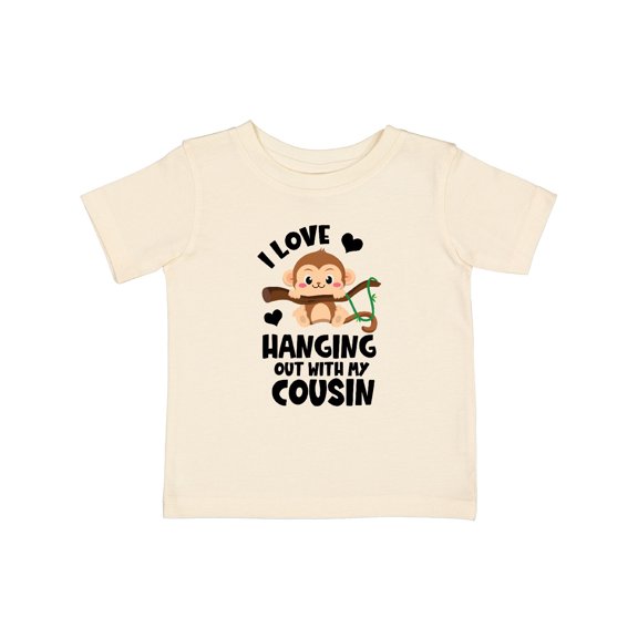 Inktastic Monkey I Love Hanging out with My Cousin Boys or Girls Baby T-Shirt