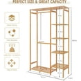 thumbnail image 2 of 6 Tier Bamboo Clothing Rack with Extra Storage for Small Spaces, Lightweight &  Garment Organizer for Guest Room, Kids Bedroom, Entryway, 2 of 5