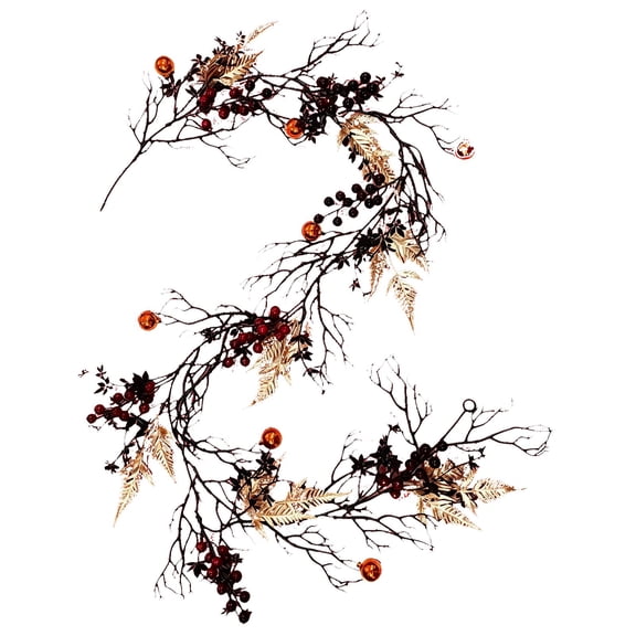 6FT Halloween Black Vine Garland ,Indoor/Outdoor Halloween Decor