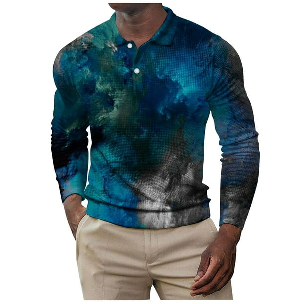 Camiseta de manga larga con cuello vuelto para hombre a la moda, blusa con estampado de otoño, camiseta informal Pompotops oipoqjl50238