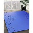 thumbnail image 3 of Ahgly Company Machine Washable Indoor Square Transitional Sky Blue Area Rugs, 7' Square, 3 of 7