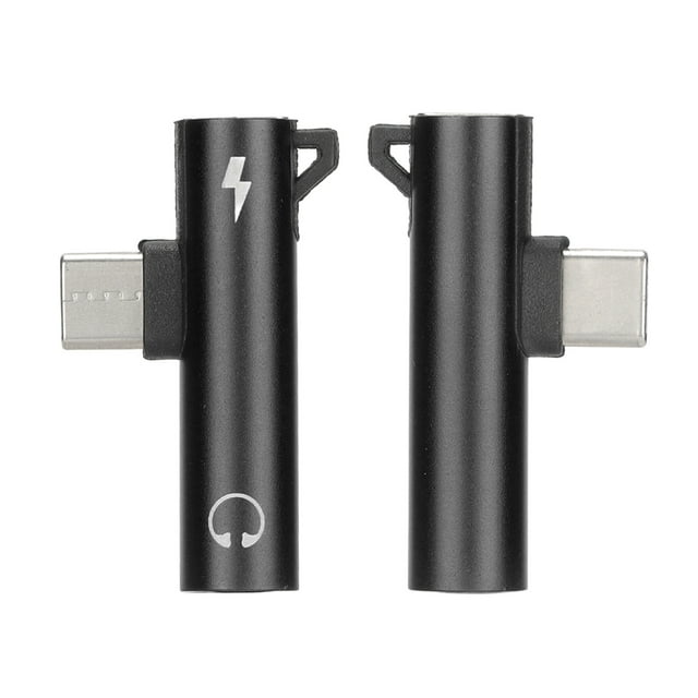 USB 2pcs USB C A 3.5 mm Adaptador de audio 2 en 1 Carga de audio USB C A Audio Jack ABS USB C A Audiojack para la Tableta del Teléfono