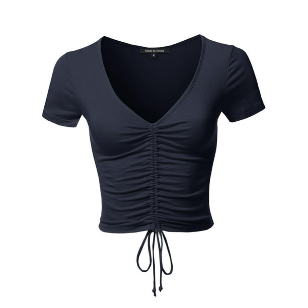 tie front drawstring top