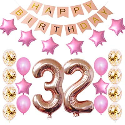 32nd Birthday Decorations Party Supplies Happy 32nd Birthday
