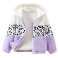 thumbnail image 3 of Hotiary 2-8Y Girls Winter Warm Fleece Hooded Jacket Toddler Girl Casual Long Sleeve Zipper Leopard Pattern Fuzzy Jackets Coats Outerwear, 3 of 9