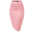 thumbnail image 1 of Thanth Women's Elastic Waist Band Streychy Midi Pencil Skirts (Plus Size Available), 1 of 4
