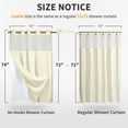 thumbnail image 2 of Heavyweight No Hooks Required Dotted Waffle Weave Shower Curtain with Snap in Liner - 71W x 74H,Hotel Grade,Spa Like Bath Curtain,Cream, 2 of 6