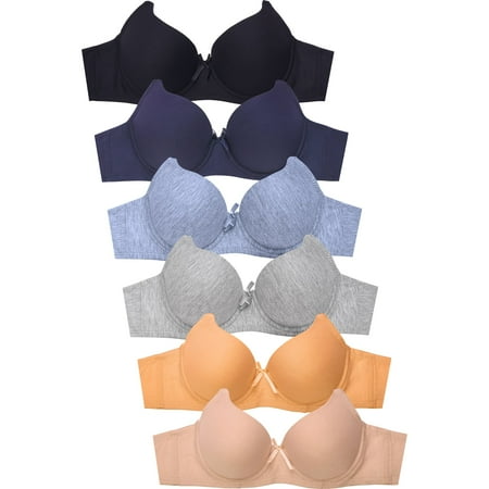 

Women s Basic Plain Lace Bras Petite to Plus Size Pack of 6- Various Styles 4271P3 34C