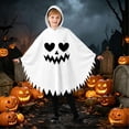 thumbnail image 5 of KHONTS Ghost Face Poncho for Toddler Kids Hooded Cloak Halloween Performance Clothes Spooky Capes 02-White L, 5 of 7
