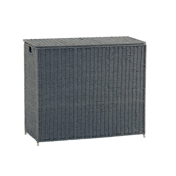 Household Essentials 3 Compartment Laundry Sorter, Wicker Laundry Sorter, Gray