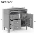 thumbnail image 7 of JERFIT 36 inch Modern Grey Bathroom Vanity with 2 Drawers & Tip-Out Tray, Solid Wood Storage Cabinet with Adjustable Shelf, No Top Sink Included, 7 of 7