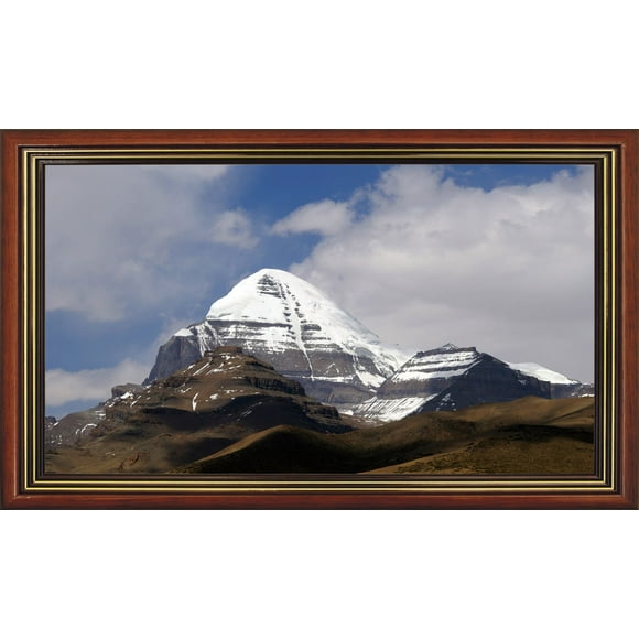 Mount Kailash Toile Imprimée Paysage – 18x24 Pouces Encadré en Verre une Pièce Majestueuse pour Votre Espace!
