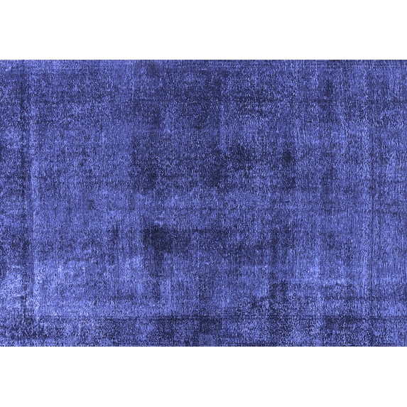 Ahgly Company Machine Washable Indoor Rectangle Oriental Blue Industrial Area Rugs, 2' x 5'