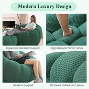 99 Bubble Couch Modern, Oversized Curved Couches, Lazy Floor Sofa, Green Bubble Couch, Modern Upholstered Comfy Mesh Fabric 3D Honeycomb Shape Couches for Living Room, Office, Apartment, 3-Seater