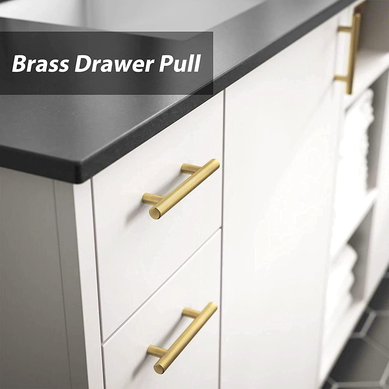 Goldenwarm 25 Pack Kitchen Cabinet Handles Brushed Brass Gold Cupboard Drawer Pulls Dresser Cabinet Door Hardware, 6-1/4inch Hole Centers - Walmart.com Goldenwarm 25 Pack Kitchen Cabinet Handles Brushed Brass Gold Cupboard Drawer Pulls Dresser Cabinet Door Hardware, 6-1/4inch Hole Centers - Walmart.com