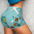 thumbnail image 4 of Fotbe Travelling on Airplane Seamless Shorts, Womens Workout Shorts High Waist Stretch Booty Short for Gym/Yoga/Running/Biking-Large, 4 of 9