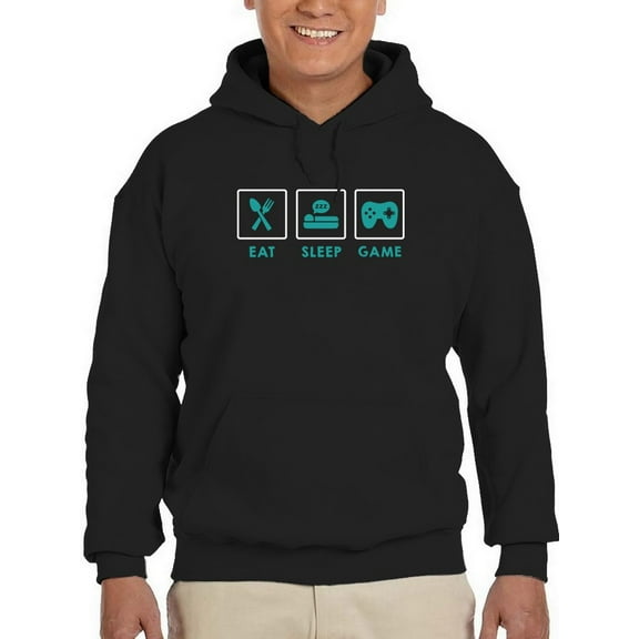 Eat, Sleep And Game Hoodie Men -GoatDeals Designs, Male Large