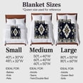 thumbnail image 4 of Retro Ethnic Art Flannel Blanket for Bed,Travel and Camping, Yellow Beige Dark Weaving Pattern Super Soft Cozy Blanket for All Seasons 32"x48", 4 of 7
