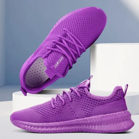 

Women‘s Casual Sneakers Classic Outdoor Flying Woven Breathable Low Top Lace-up Running Shoes