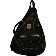 Contrast-Stitch Trapezoid Backpack