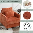 thumbnail image 3 of Homefun Mid Century Chenille Accent Chair Reading Armchair Pillow Wood Legs Living Room Bedroom Apartment, 3 of 6