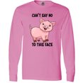 thumbnail image 3 of Inktastic Cant Say No to this Face- cute pig Long Sleeve T-Shirt, 3 of 5