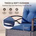 thumbnail image 4 of 3 PCS Rocking Bistro Set, Outdoor Patio Porch Furniture Sectional Chairs with Coffee Table, PE Rattan Patio Furniture Conversation Set for Lawn Pool, Courtyard, Garden, Balcony - Blue, 4 of 9