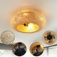 thumbnail image 5 of 19 Inch Rattan Ceiling Fan with Remote Control, Dimmable LED Light, 7 Blades, Ultra Quiet Reversible DC Motor for Bedroom Living Room, 5 of 8
