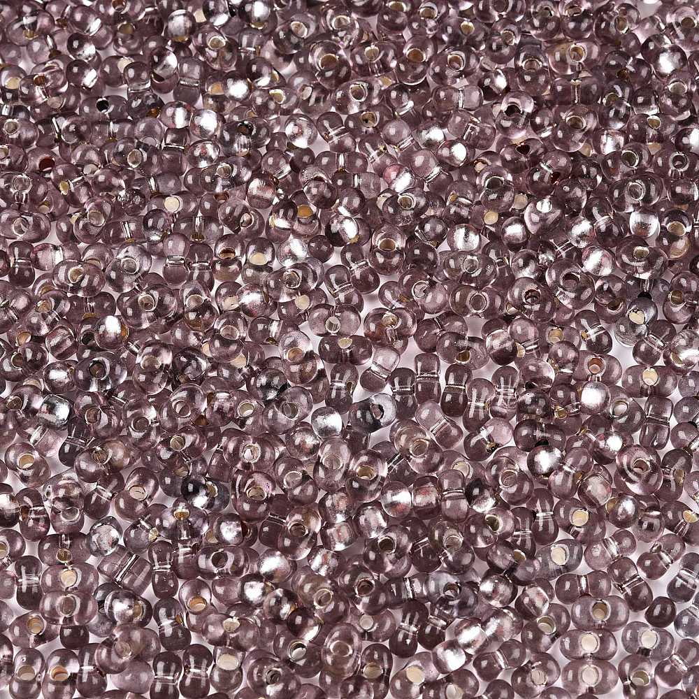 1Pound Baking Paint Transparent Glass Seed Beads Silver Lined Peanut Coconut Brown 5.5~6.5x3.5~4x3~3.5mm Hole: 1.2~1.4mm 4500pcs/pound