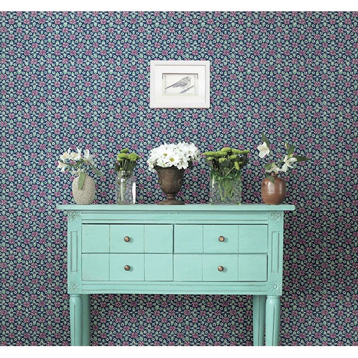 A-Street Prints Free Spirit Indigo Floral Wallpaper, 20.5-in by 33-ft, 56.4 sq. ft
