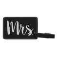 thumbnail image 2 of Wedding Gifts Mrs & Mrs Matching Couples Luggage Tags Couples Gifts for Newlyweds Lesbian Couple Gifts 2-pack Laser Engraved Leatherette Luggage Tags Black, 2 of 4