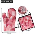 thumbnail image 6 of Red Pink Modern Art Geometric Kitchen Oven Mitt and Pot Holder Sets 4 Pcs for Baking, Cooking and Grilling, Heat Resistant Up To 392 °F, 6 of 7