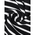 thumbnail image 5 of INSPIRE CHIC Womens Cotton Nightwear Striped Rib Cami Built-in Bra Stretchy Squared Neck Spaghetti Strap Pajama Tops L Black with White Stripe, 5 of 6