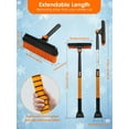 thumbnail image 4 of 3-in-1 Car Snow Brush and Ice Scraper with Silicone Squeegee 90° Fixed Rotation Ergonomic Aluminum Foam Grip Handle 43.3" Extendable for Car Truck SUV Winter Snow Removal, 4 of 6