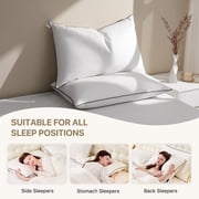 Howsheep Feather Down Pillows Set of 2, Medium Firm Hotel Bed Pillow 2 Pack, Queen Size, 20 x 30 in.