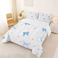 thumbnail image 2 of Erosebridal Blue Bows Bowknot Queen Comforter Set For Girls,Kawaii Bunny Rabbit Cute Animals Kids Bedding Comforter Set Reversible 3 Pieces, 2 of 7