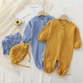 thumbnail image 4 of Baby Clothes Newborn Jumpsuit Girls Boys Muslin Spring Autumn Cotton Long Sleeve Infants Romper 0-24M (Blue,73 for 3-6M), 4 of 7