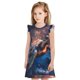 thumbnail image 1 of Fotbe Night Sky Turtle Vestido de Dormir para Niñas de 3 a 10 Años, Mangas Cortas, Estilo Princesa, Pijama Camisón con Mangas Voladas-Small, 1 of 6