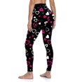 thumbnail image 2 of Goindgs Women's Leggings Elastic Waist Athletic Floral Printed High Waist Stretch Tight Running Sports Yoga Pants Pink S, 2 of 8